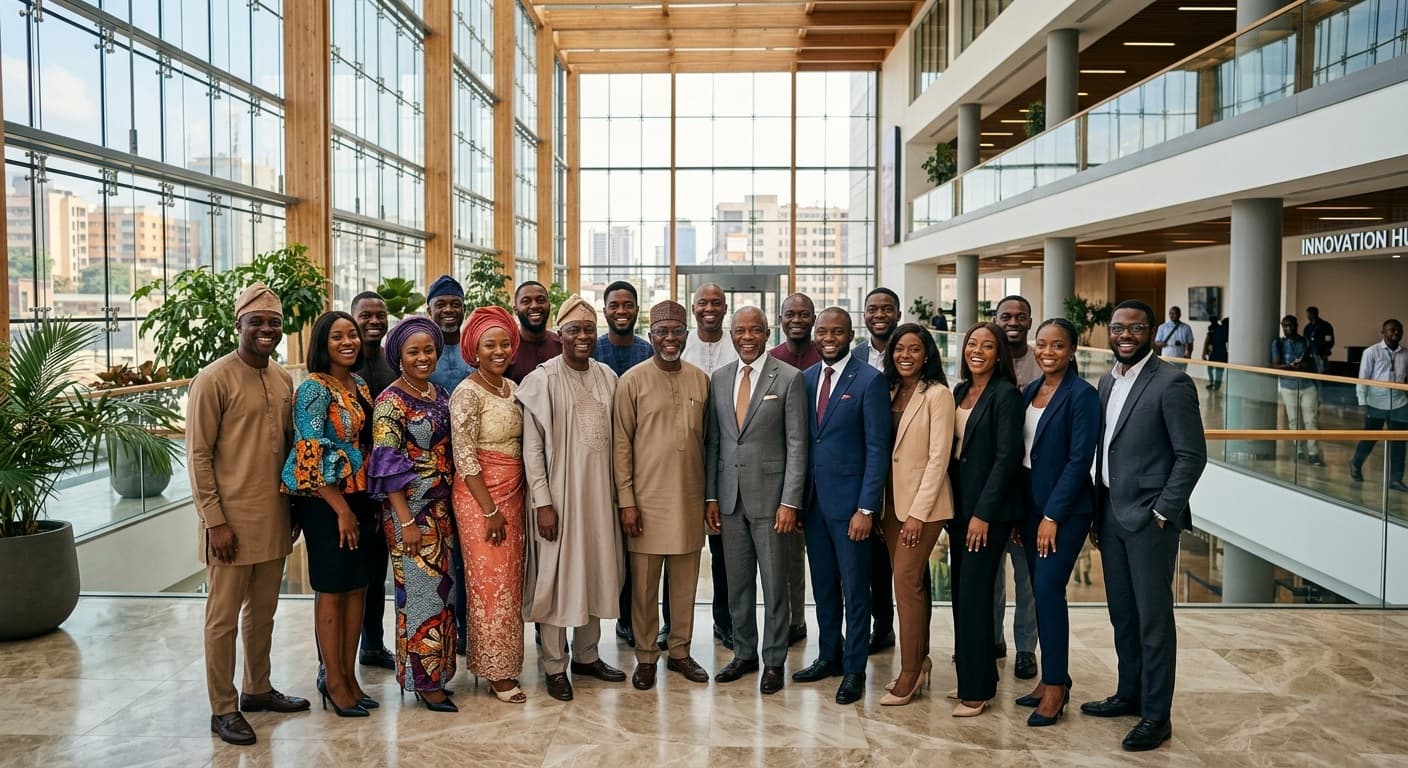 Nigerian professionals in a boardroom meeting